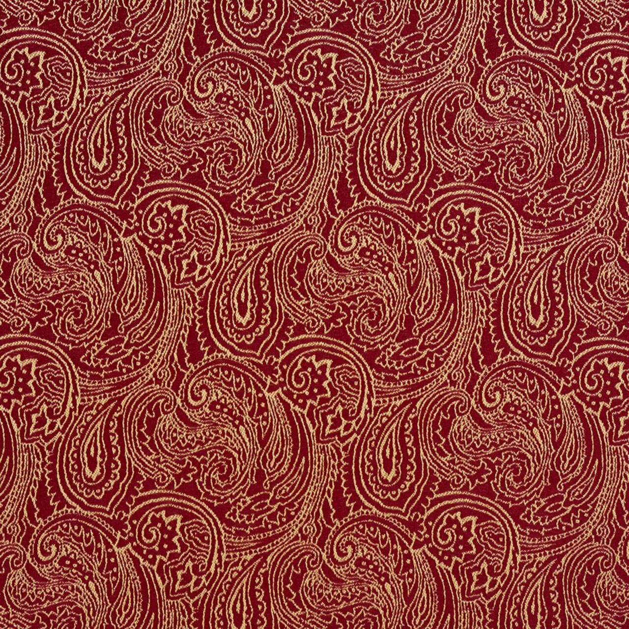 Crimson/Paisley - Red & Burgundy Paisley Upholstery Fabric 54 Inches"